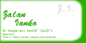 zalan vanko business card